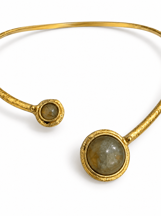 Choker KORA in prehnite e ottone dorato - ANIMO