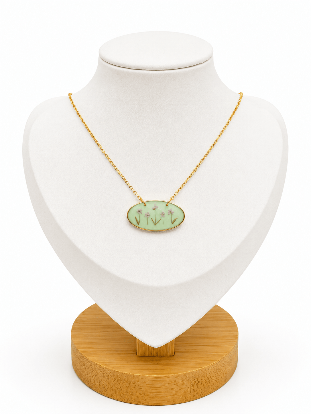 Collana artigianale con fiori di campo in resina – Acciaio inossidabile 50 cm - ANIMO