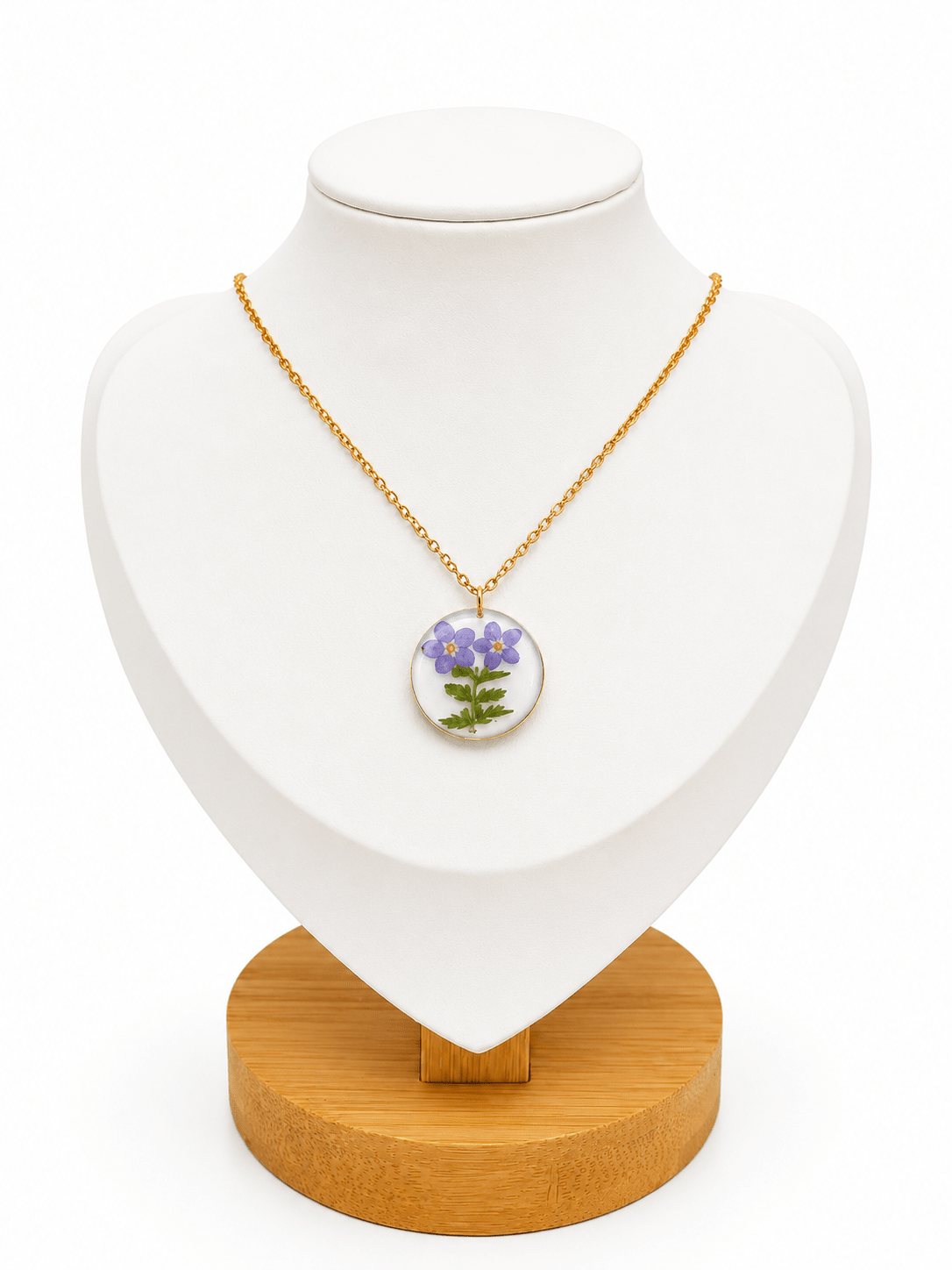 Collana artigianale Non Ti Scordar di Me in resina – Acciaio inossidabile 50 cm - ANIMO