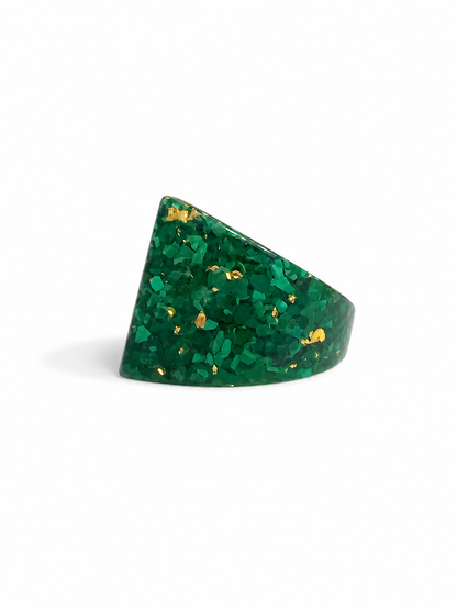 ANELLO PIRAMIDE MALACHITE