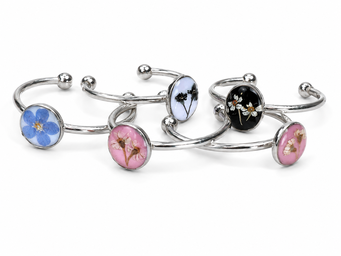Anello Regolabile Artigianale con Fiore Vero Essiccato