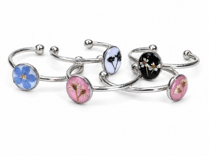 Anello Regolabile Artigianale con Fiore Vero Essiccato
