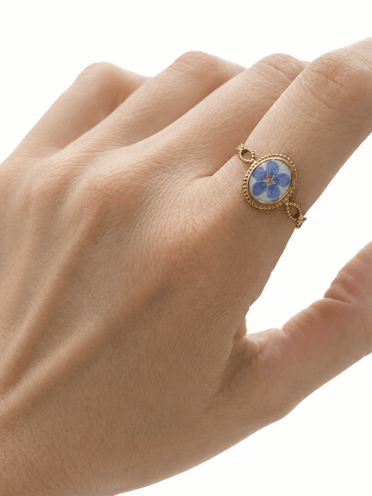 ANELLO REALIZZATO A MANO CON FIORE NON TI SCORDAR DI ME - ANIMO