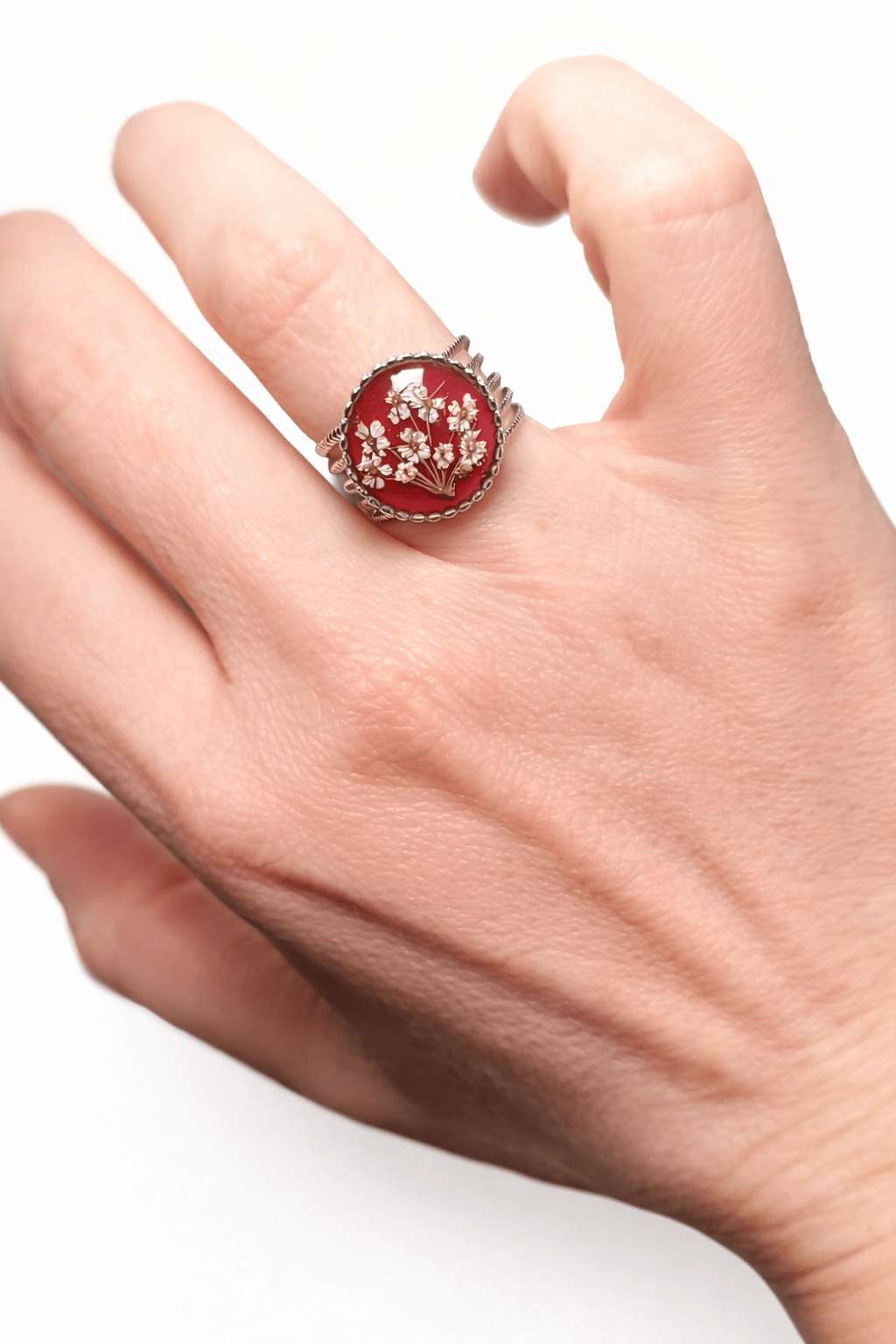 ANELLO ROSSO FIORITO - ANIMO