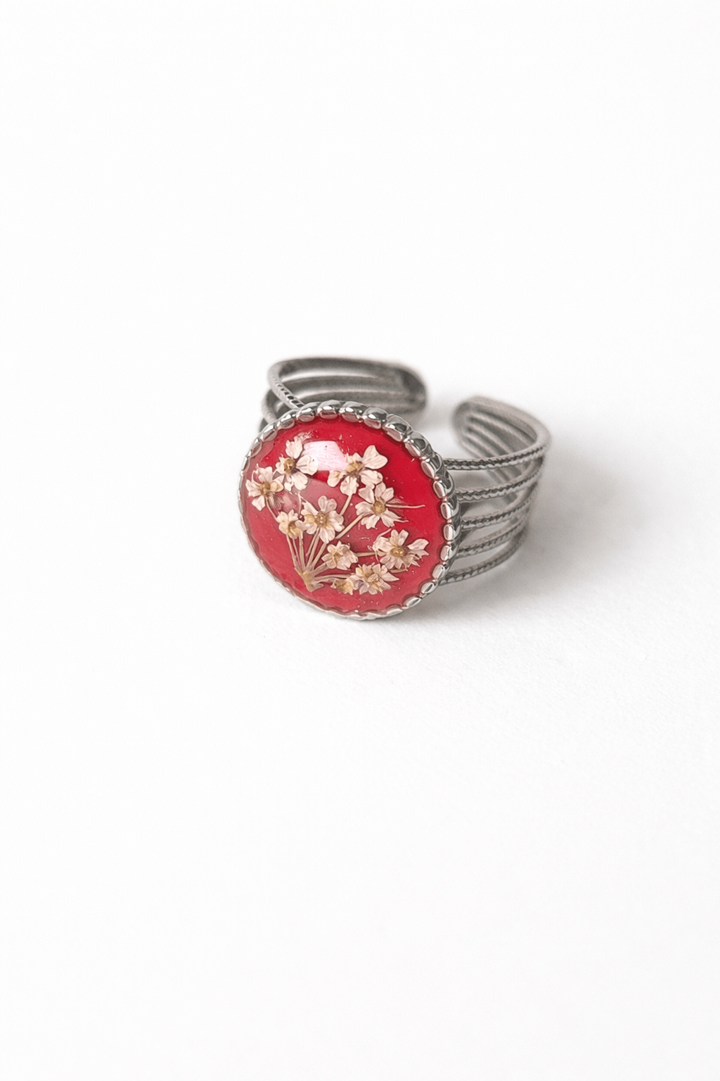 ANELLO ROSSO FIORITO - ANIMO