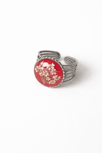 ANELLO ROSSO FIORITO - ANIMO